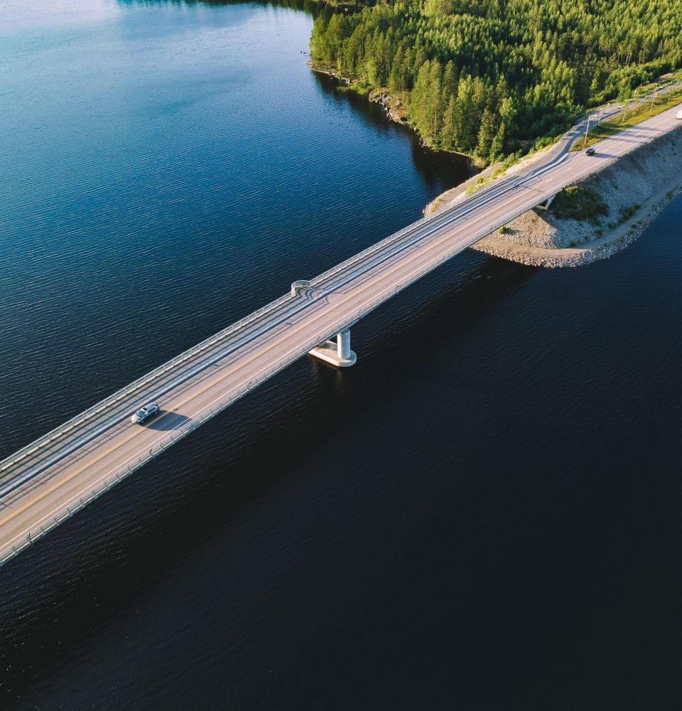 Birdseye view of bridge